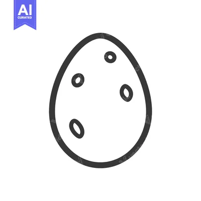 Aset premium populer: A simple line drawing of a speckled egg