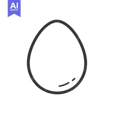 Aset desain premium: Simple Line Drawing Of A Single Egg