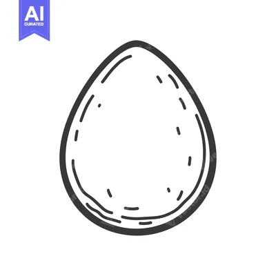Aset desain premium: Simple Line Drawing of an Oval Shaped Egg