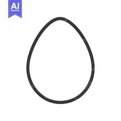 Aset desain premium: Simple Line Drawing Of A Single Egg