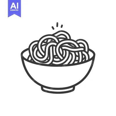 Popular premium asset: A Bowl of Noodles A Simple Line Drawing