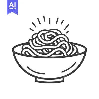 Aset desain premium: A bowl of noodles a delicious food dish