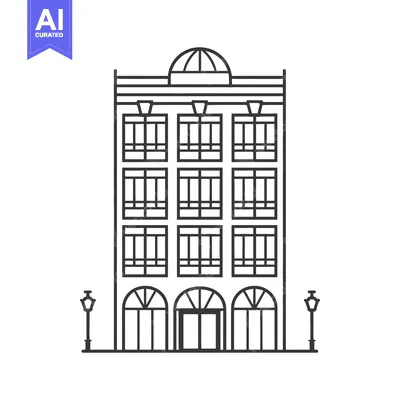 Popular premium asset: Elegant Multi Story Building With Dome And Streetlights