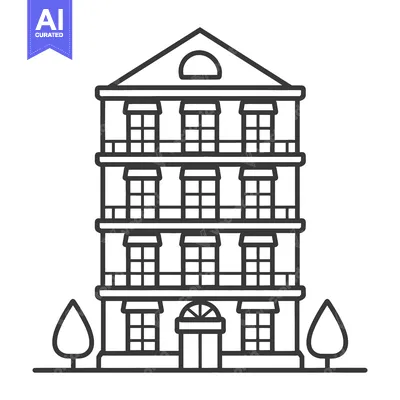 Aset premium populer: Elegant Multi Story Building With Trees
