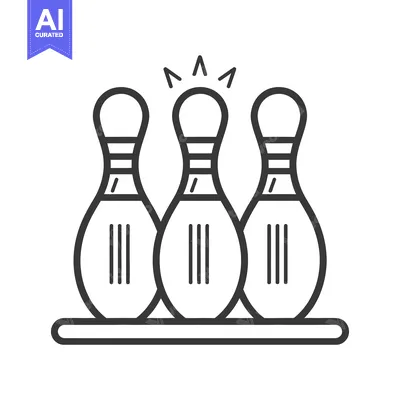 Premium design asset: Three Bowling Pins Ready For A Strike