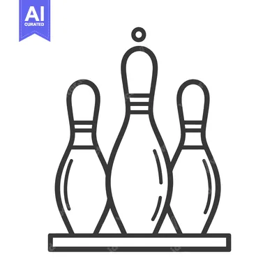Aset premium populer: Three Bowling Pins Set on a Base