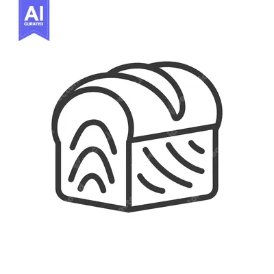 Aset desain premium: A Simple Line Drawing Of A Loaf Of Bread