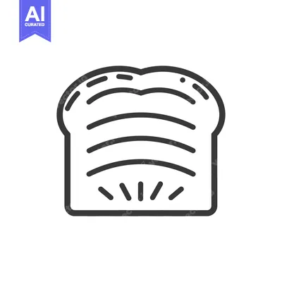 A Simple Line Drawing Of Toasted Bread