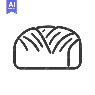 Aset premium populer: Line drawing of a round artisan bread loaf
