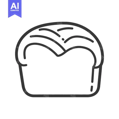 Aset premium populer: Line art drawing of a loaf of bread