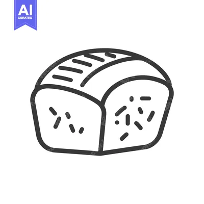 Aset desain premium: A Simple Line Drawing Of A Loaf Of Bread