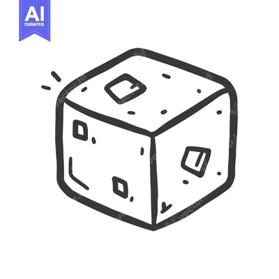 Aset premium populer: A Hand Drawn Cube Shaped Object With Small Squares