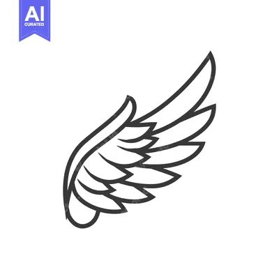 A Single Stylized Wing Design Illustration