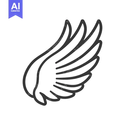 Premium design asset: A Single Wing Design Line Art Illustration