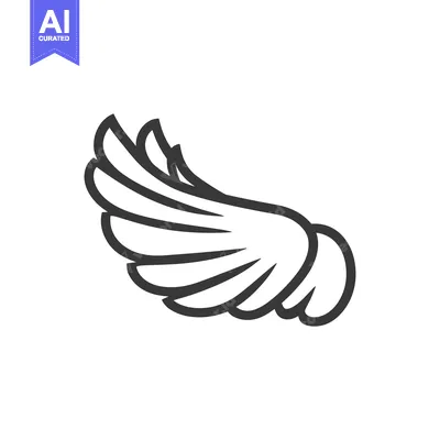 Aset premium populer: Single Wing Design Simple Line Art Illustration
