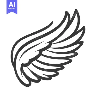 Aset premium populer: A stylized single winged design art illustration
