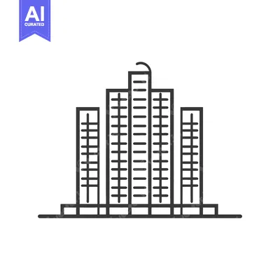 Aset premium populer: Simple Line Drawing of Modern City Buildings