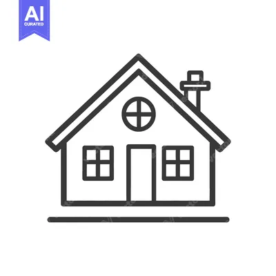 Aset premium populer: Simple Line Drawing Of A Suburban House