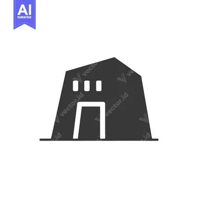 Aset desain premium: Simple Icon Depicting a Small Modern Building