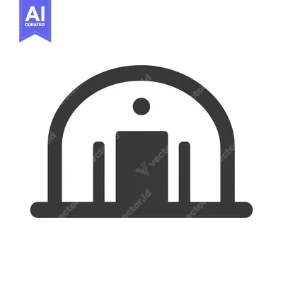 Aset desain premium: Simple Icon Depicting a Small Enclosed Structure