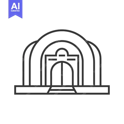 Popular premium asset: Line drawing of an arched entrance building