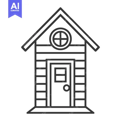 Aset premium populer: Simple Line Drawing Of A Small Wooden House