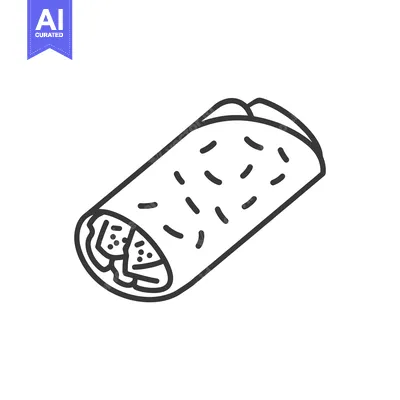 Aset premium populer: A Simple Line Drawing Of A Burrito
