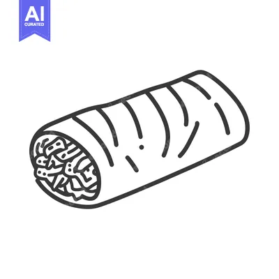 A Delicious Burrito Illustration Featuring Filling Ingredients