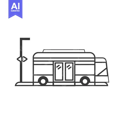 Aset premium populer: Bus Stop at a Public Transportation Station
