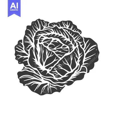 Aset premium populer: A stylized graphic illustration of a cabbage