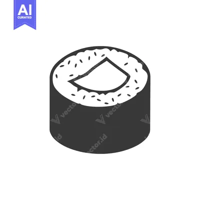 Aset premium populer: Single Sushi Roll Graphic Design Illustration