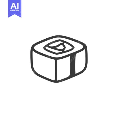 Aset premium populer: Single Piece of Sushi Roll Illustration