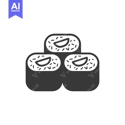 Popular premium asset: Three pieces of sushi are stacked neatly