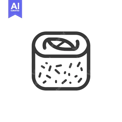 Popular premium asset: Line art drawing of a single sushi roll