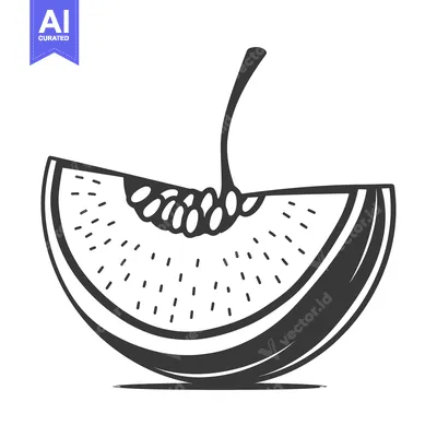 Popular premium asset: A single slice of watermelon showing seeds
