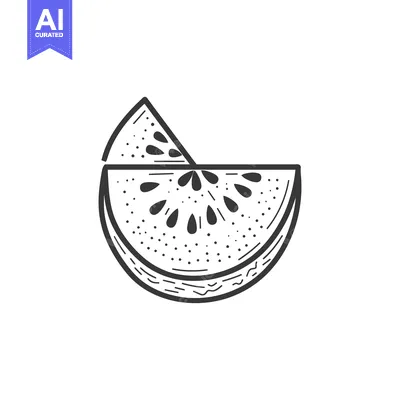 Premium design asset: Sliced Watermelon Illustration Showing Seeds and Rind