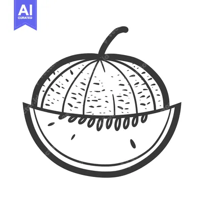 Aset premium populer: A whole melon and a slice of watermelon