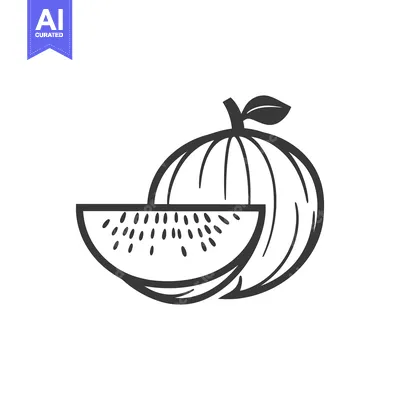 Aset premium populer: Watermelon slice and whole melon illustration