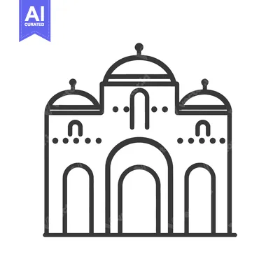 Aset premium populer: Line Drawing Of A Three Domed Building