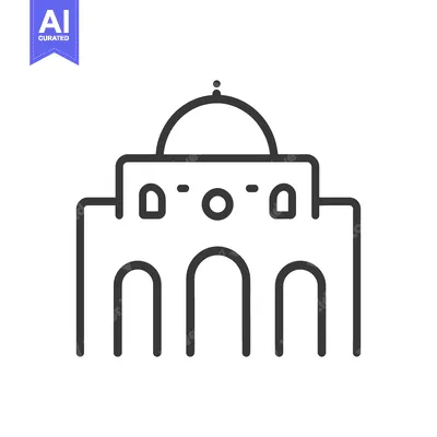 Simple Line Drawing Of A Mosque Building