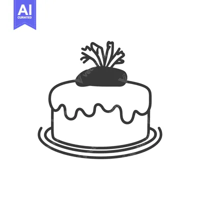 Aset desain premium: Carrot Cake Dessert On A Plate Simple Design