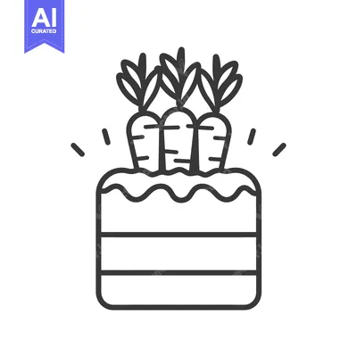 Aset premium populer: Three Carrots Growing From A Layer Cake