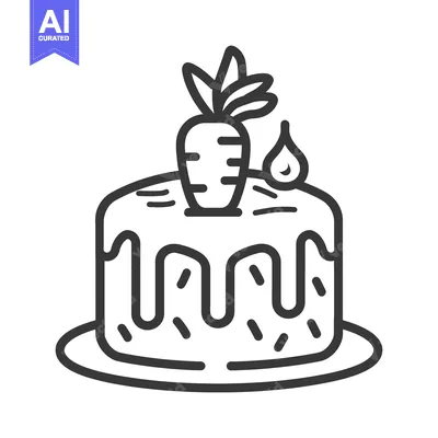 Aset desain premium: Carrot Cake Dessert Topped With Carrot And Icing