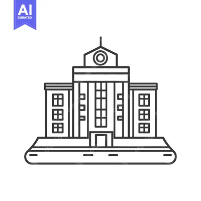 Premium design asset: A Simple Line Drawing Of A Large Public Building