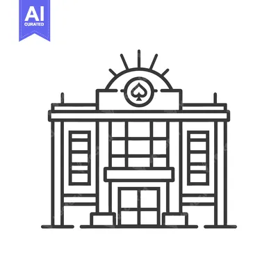 Aset premium populer: A Line Art Drawing Of A Casino Building