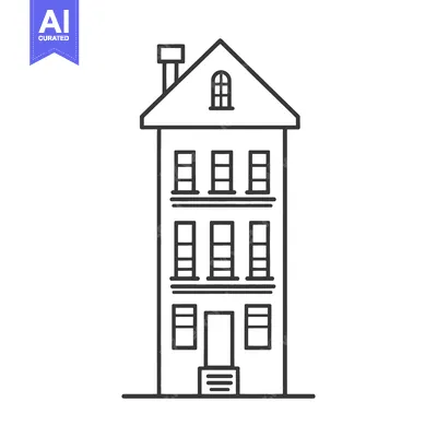 Popular premium asset: Simple Line Drawing Of A Three Story House