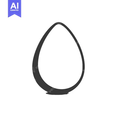 Premium design asset: Simple Black Outline Egg Shape Illustration