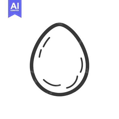 Premium design asset: Simple Line Drawing Of A Single Egg