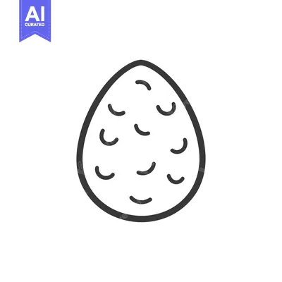 Premium design asset: Line art drawing of a textured egg