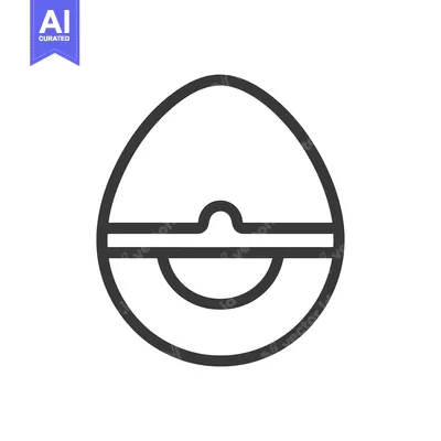 Aset desain premium: Simple Line Drawing Of An Egg With A Lid